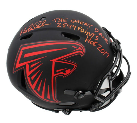 Morten Andersen Signed Atlanta Falcon Speed Authentic Eclipse Helmet With 3 Insc