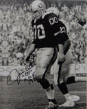 Jim Otto Autographed 8x10 Raiders B/W On Field Photo W/ HOF- JSA W Auth