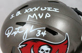 Dexter Jackson Autographed Tampa Bay Buccaneers Speed Mini Helmet w/SB MVP-Prova