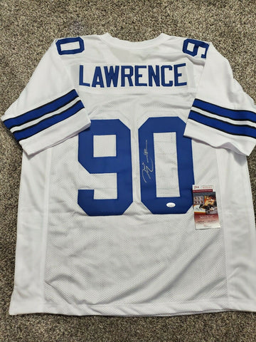 DEMARCUS LAWRENCE autographed signed Cowboys white jersey JSA coa