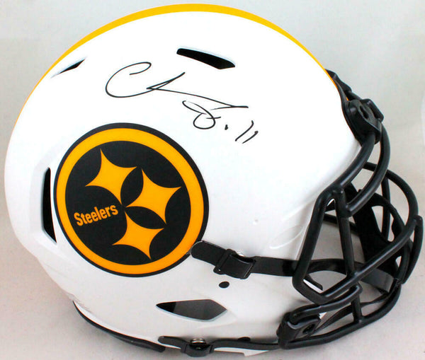 Chase Claypool Autographed Steelers Lunar Authentic F/S Helmet- Beckett W *Black