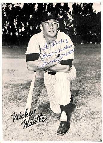 Yankees Mickey Mantle "Best Wishes" Authentic Signed 5x7 Photo PSA/DNA Slabbed