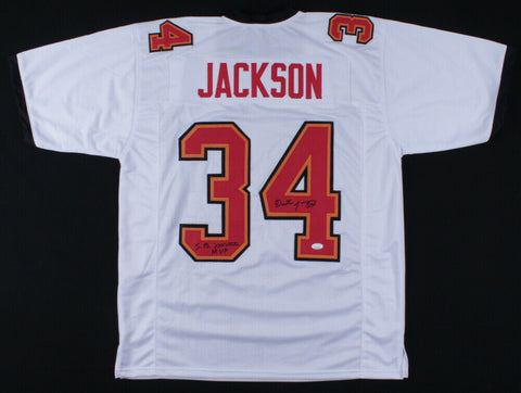 Dexter Jackson Signed Buccaneers Jersey (JSA COA) Inscribed "S.B. XXXVII MVP"