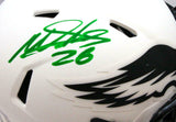 Miles Sanders Autographed Philadelphia Eagles Lunar Mini Helmet- JSA W *Green