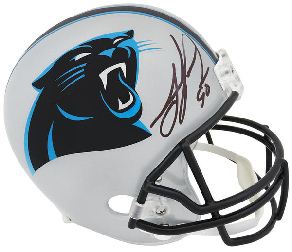 Julius Peppers Signed Panthers Riddell (VSR4) Full Size Replica Helmet -(SS COA)
