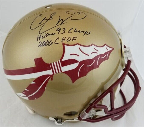 Charlie Ward Signed Florida State Seminoles Twice Inscribed Full-Size Helmet JSA