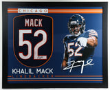 Khalil Mack Signed Chicago Bears 35x43 Framed Jersey (JSA Holo) 6xPro Bowl L.B.
