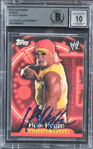 Hulk Hogan Authentic Signed 2006 Topps WWE Insider #7 Card Auto 10! BAS Slabbed
