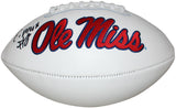 Elijah Moore Autographed/Signed Ole Miss Rebels Logo Football JSA 34934