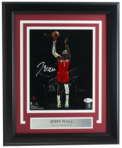 John Wall Signed Framed 8x10 Houston Rockets Spotlight Photo BAS ITP