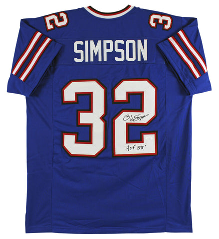 O.J. Simpson "HOF 85" Authentic Signed Blue Pro Style Jersey JSA Witness