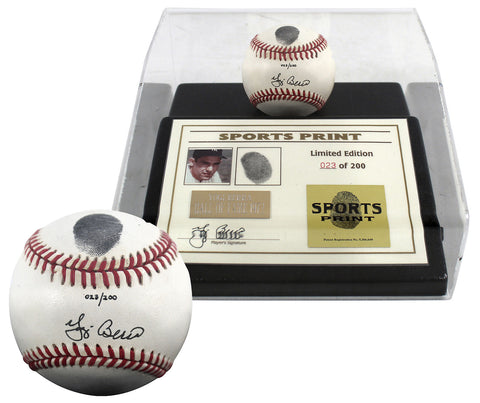 Yankees Yogi Berra Signed Thumbprint Baseball LE #'d/200 w/ Display Case BAS