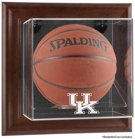 Kentucky Wildcats Brown Framed Wall-Mountable Basketball Display Case