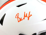 Baker Mayfield Signed Browns Lunar SpeedFlex F/S Helmet- Beckett W Holo *Orange