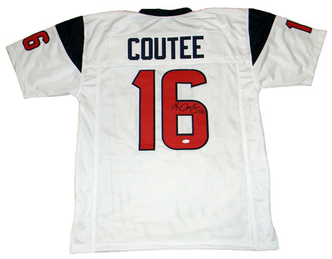KEKE COUTEE AUTOGRAPHED SIGNED HOUSTON TEXANS #16 WHITE JERSEY JSA