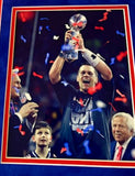 Tom Brady Signed 32x41 Patriots tFramed Jersey Display w/LED Lights TriStar Holo
