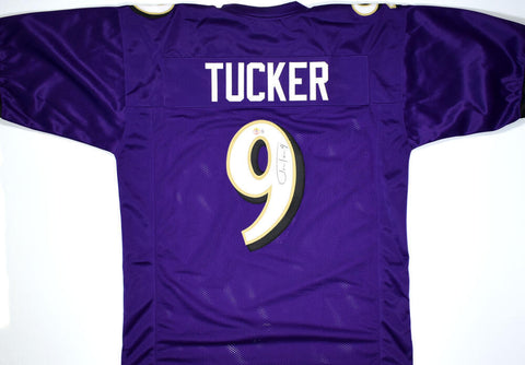 Justin Tucker Autographed Purple Pro Style Jersey - Beckett W Hologram *Black