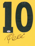 Pele Signed Brazil 31x35 Custom Framed Jersey (PSA COA) Soccer's All Time Great