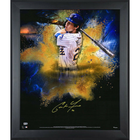 CHRISTIAN YELICH Autographed Brewers "In Focus" 20 x 24 Photograph FANATICS