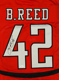 Brooks Reed Autographed College Style Red Jersey- JSA W Authenticated
