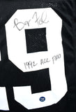 Barry Foster Autographed Black Pro Style Jersey w/ 92 All Pro - Prova *Black