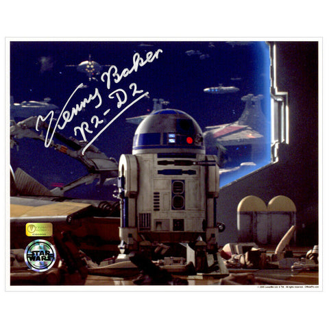 Kenny Baker Autographed Star Wars Revenge of the Sith R2-D2 8x10 Photo