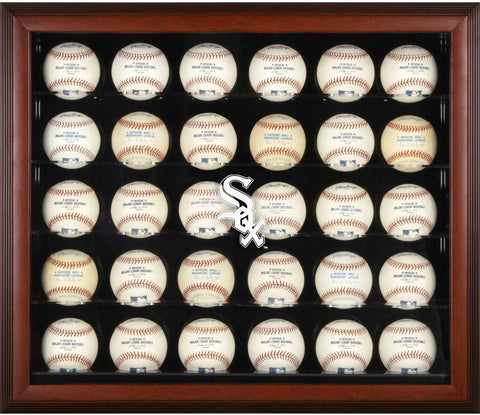Chicago White Sox Logo Mahogany Framed 30-Ball Display Case - Fanatics