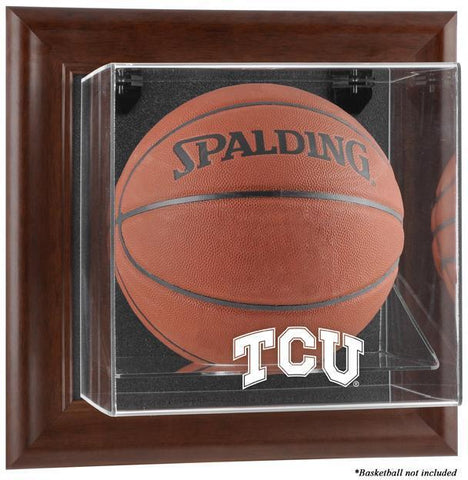 TCU Horned Frogs Brown Framed Wall-Mountable Basketball Display Case