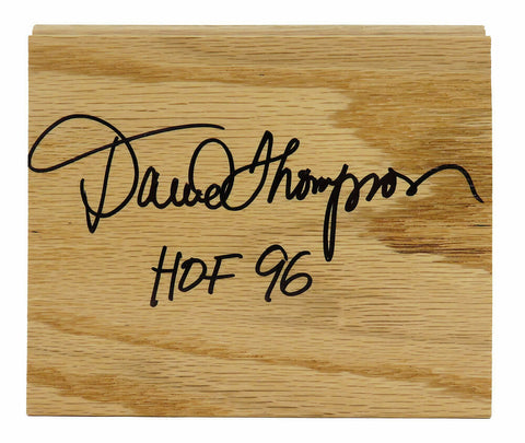 David Thompson (NUGGETS) Signed 5x6 Floor Piece w/HOF'96 - (SCHWARTZ COA)