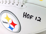 Dermontti Dawson Signed Pittsburgh Steelers Logo Football w/HOF - Beckett W Auth