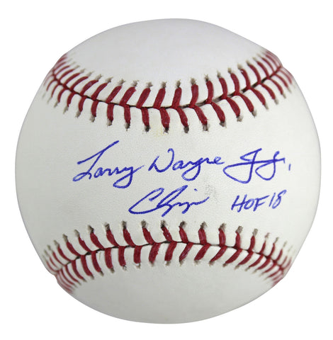 Braves Larry Wayne Chipper Jones Jr. "HOF 18" Signed Oml Baseball PSA #AF13819
