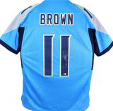 AJ Brown Autographed Light Blue Pro Style Jersey-Beckett W Hologram *R1