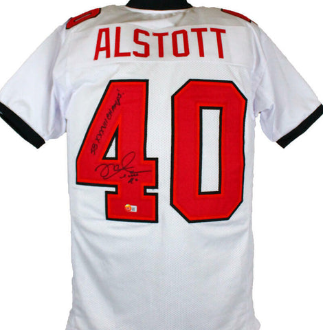 Mike Alstott Autographed White Pro Style Jersey w/SB Champs -Beckett W Hologram