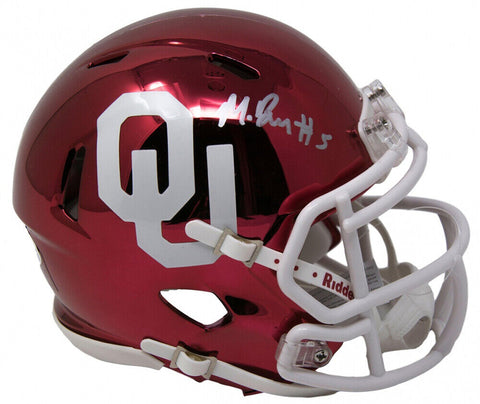 Marquise Brown Signed Oklahoma Sooners Chrome Mini Speed Helmet (JSA COA)