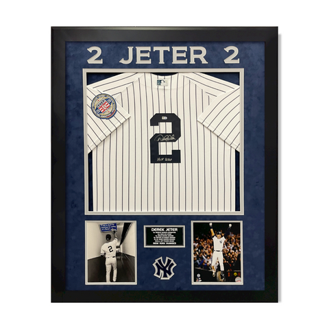 Derek Jeter Signed Autographed Jersey HOF 2020 Inscription Framed to 32x40 MLB