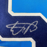Framed Autographed/Signed Wander Franco 33x42 Tampa Bay Blue Jersey JSA COA