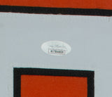 Eric Lindros Signed Framed 36x42 Custom Orange Jersey HOF 16 Inscription JSA