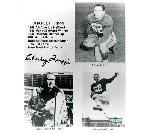 Charley Trippi Signed Georgia Bulldogs 8x10 Career Highlight Collage Photo - Bla