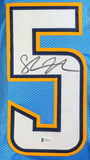 Shawne Merriman Autographed Lt. Blue Pro Style Jersey - Beckett W Auth