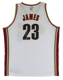 Cavaliers LeBron James Authentic Signed 2003 White Reebok Jersey UDA #BAJ41187