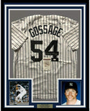 Framed Autographed/Signed Goose Gossage 33x42 New York Pinstripe Jersey JSA COA