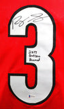 Roquan Smith Autographed Red College Style Jersey w/ 17 BA- Beckett W *Black