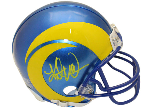 Kurt Warner Autographed/Signed St Louis Rams VSR4 Mini Helmet Beckett 36326
