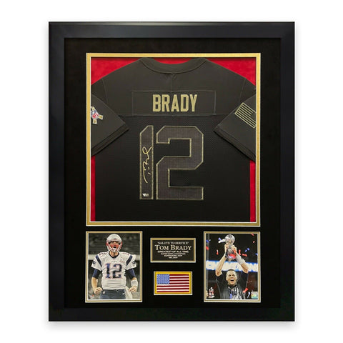 Tom Brady Signed Autographed Authentic Nike STS Jersey Framed To 32x40 Fanatics