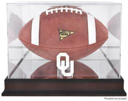 Oklahoma Sooners Mahogany Base Logo Football Display Case-Fanatics