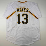 Autographed/Signed Ke'Bryan Hayes Pittsburgh White Baseball Jersey Beckett COA