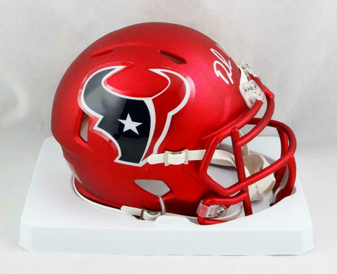 Deshaun Watson Autographed Houston Texans Blaze Mini Helmet- JSA Auth *Silver