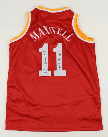 Vernon Maxwell Signed Houston Rockets Jersey Inscribed "93-94 Champs" (Steiner)