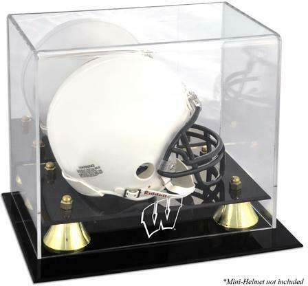 Wisconsin Badgers Golden Classic Logo Mini Helmet Display Case - Fanatics