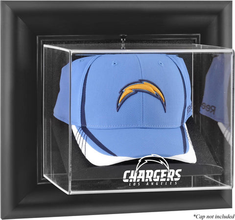 Chargers Black Framed Wall-Mountable Cap Logo Display Case